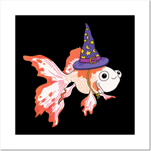 Cute Goldfish Wizard Posters and Art